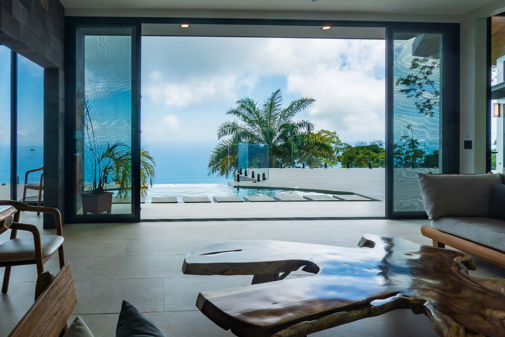 Master suite with panoramic Pacific Ocean views
